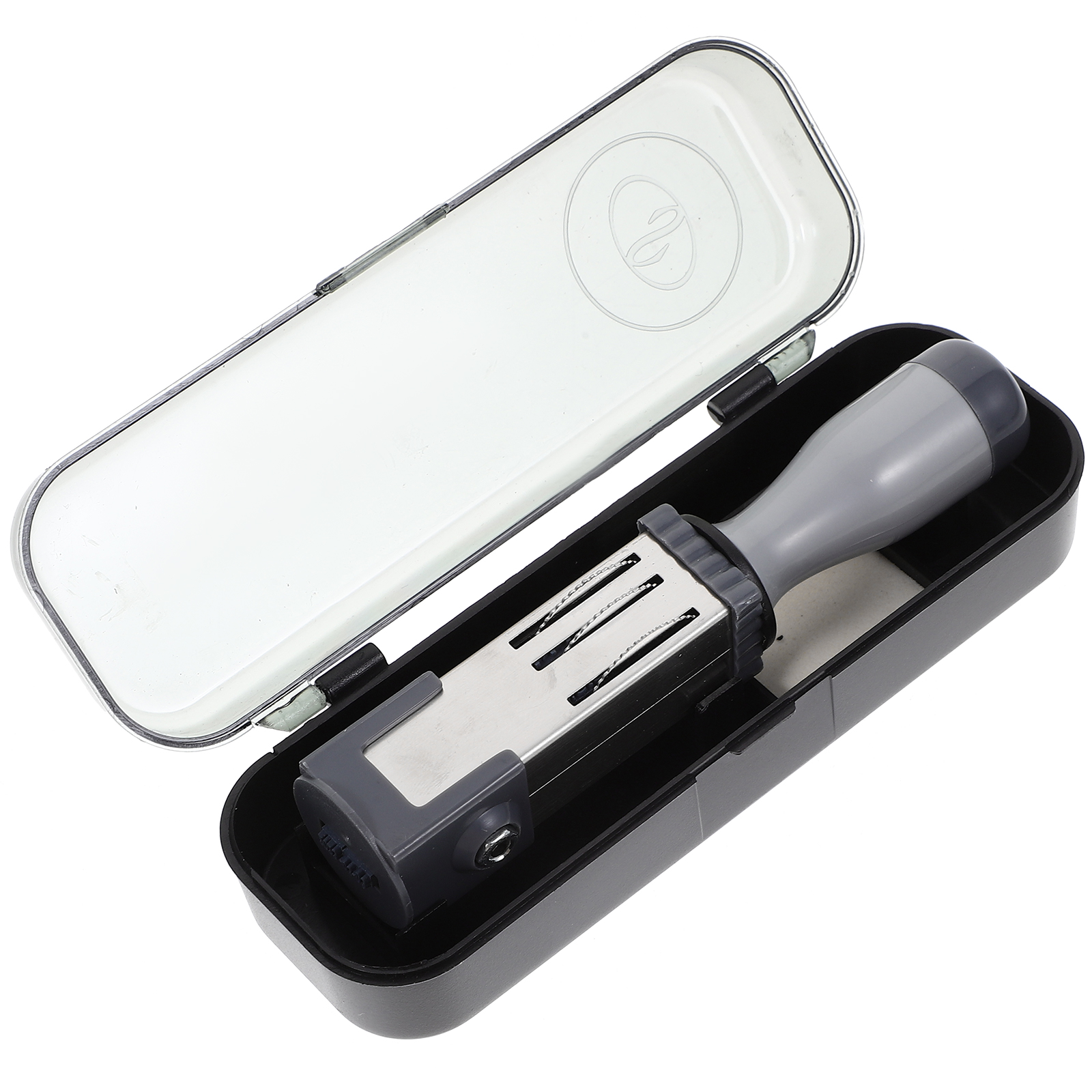 Carimbo de data de material (redondo 21 mm) Carimbo portátil mensal Pp automático para escritório
