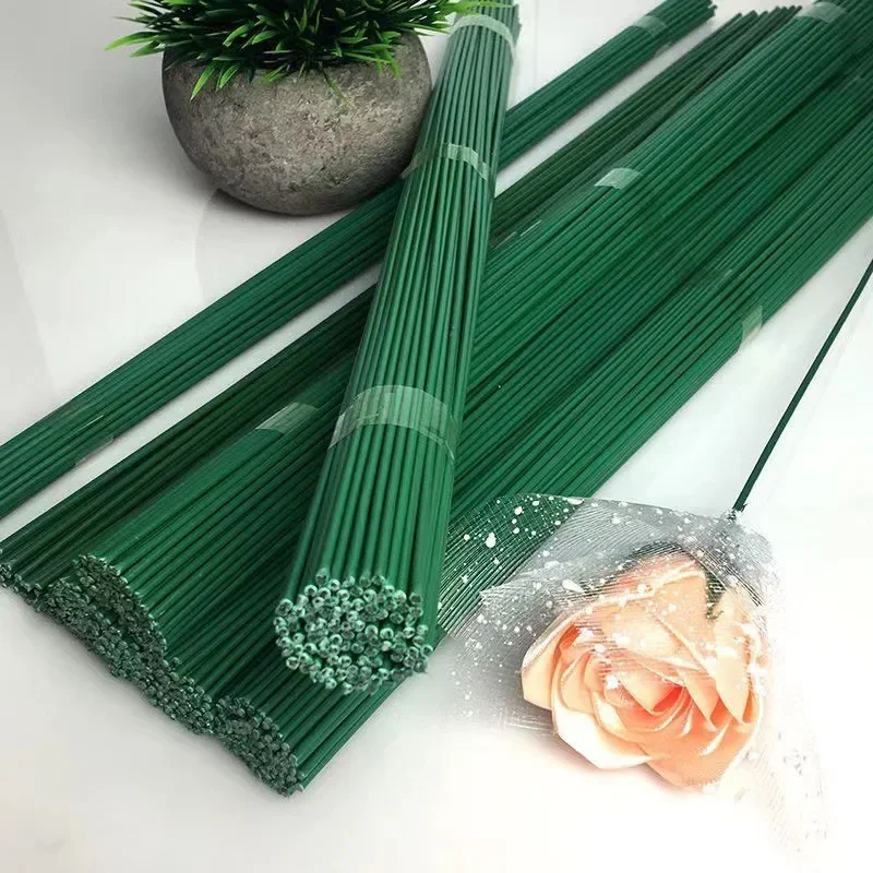 Bastoncini per steli di fiori verdi da 30/40 cm Accessori per steli di filo fatti a mano in materiale floreale fai-da-te