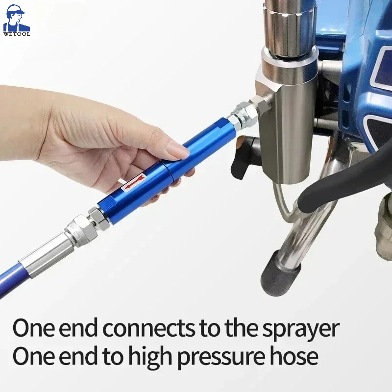 Синий безвоздушный распылитель, фильтр с двумя соединительными адаптерами, аксессуары для безвоздушного распылителя краски