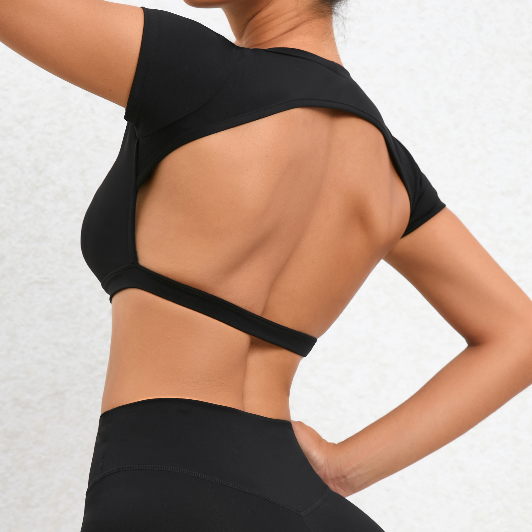 Camiseta deportiva con espalda muscular sin relleno para mujer, camisetas deportivas con espalda descubierta, entrenamiento de gimnasia, camiseta de Yoga, camisetas con espalda abierta al aire libre