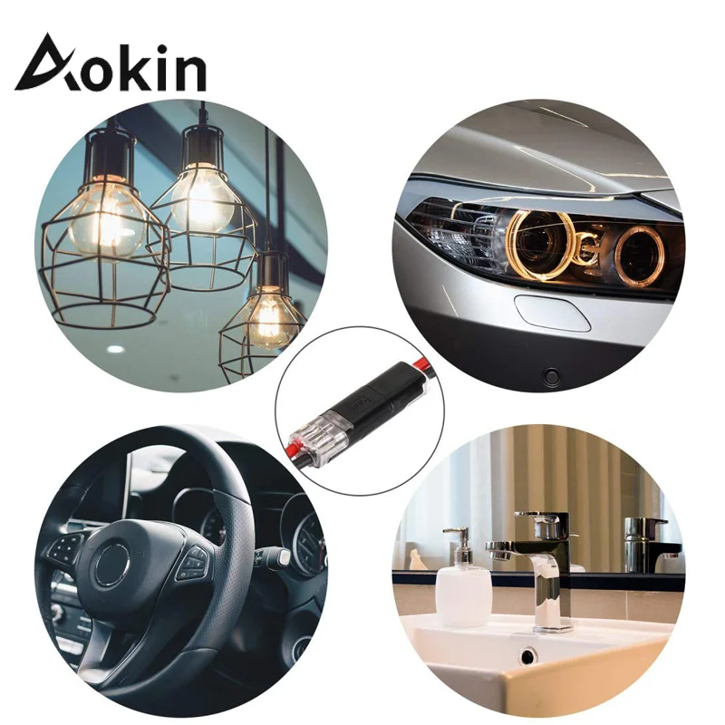 Aokin 10/20/50 Uds conector enchufable de doble cable conectores de tira de luz Led conectores de luces de tira Led de 2 pines de bajo voltaje