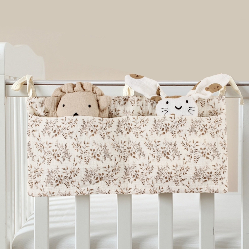 Baby Cribs Storage Bag Baby Bedside Hanging Storage Bag Cotton