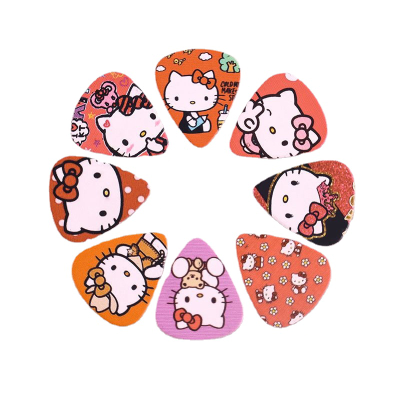 6pcs Hello Kitty Guitar Picks Thickness 0.46 0.71 0.96 Guitar Paddle Anime Ukulele Acoustic Guitarra Instrument Accessories Gift
