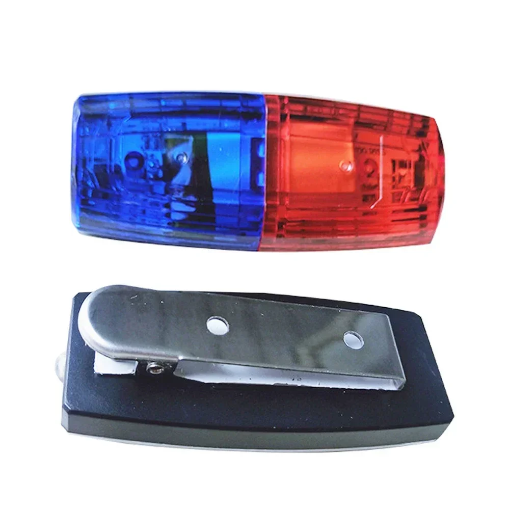 Police Light LED Red Blue Shoulder Lamp Caution Emergency Warning Safety Lights USB Rechargeable with Clip White Lighting Torch