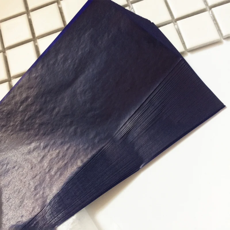 50 Stück 48K Carbonpapier Blaues doppelseitiges dünnes Carbonpapier für Buchhaltung und Finanzen Transferpapier Büromaterial