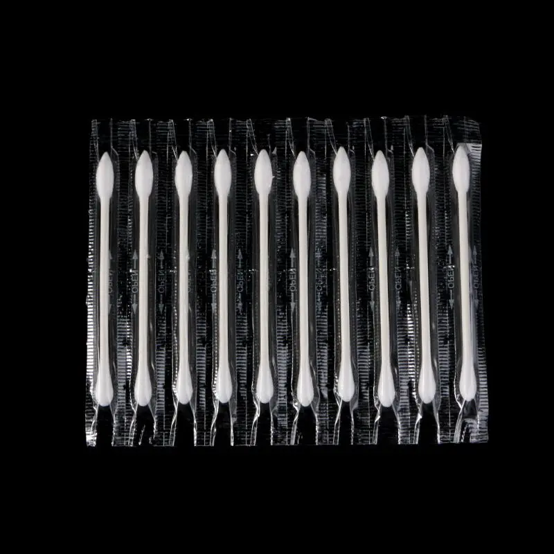 10 pcs/100 pcs Usa E Getta Doppio-ended Tamponi di Cotone Confezionato Singolarmente Per Portatile Da Viaggio Accessorio #11
