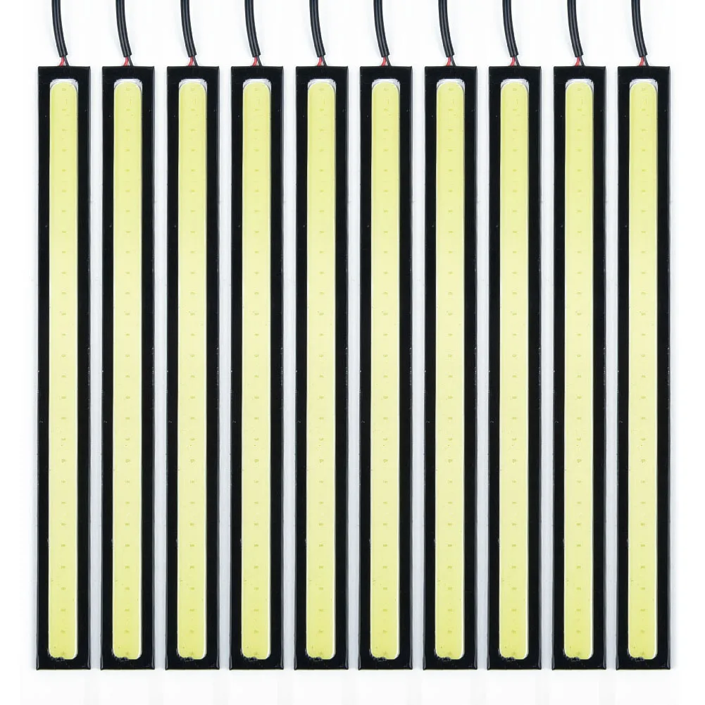10 stks 17 CM Super Heldere Auto Dagrijverlichting Waterdichte 12 V LED COB Auto Auto Mistlamp Witte strip Lichten Bar