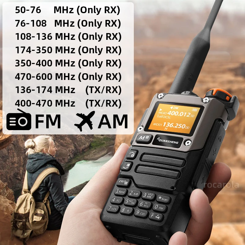 Quansheng UV K5 (8) Walkie Talkie portátil Am Fm estación conmutador de Radio bidireccional juego inalámbrico Amateur Ham receptor de largo alcance