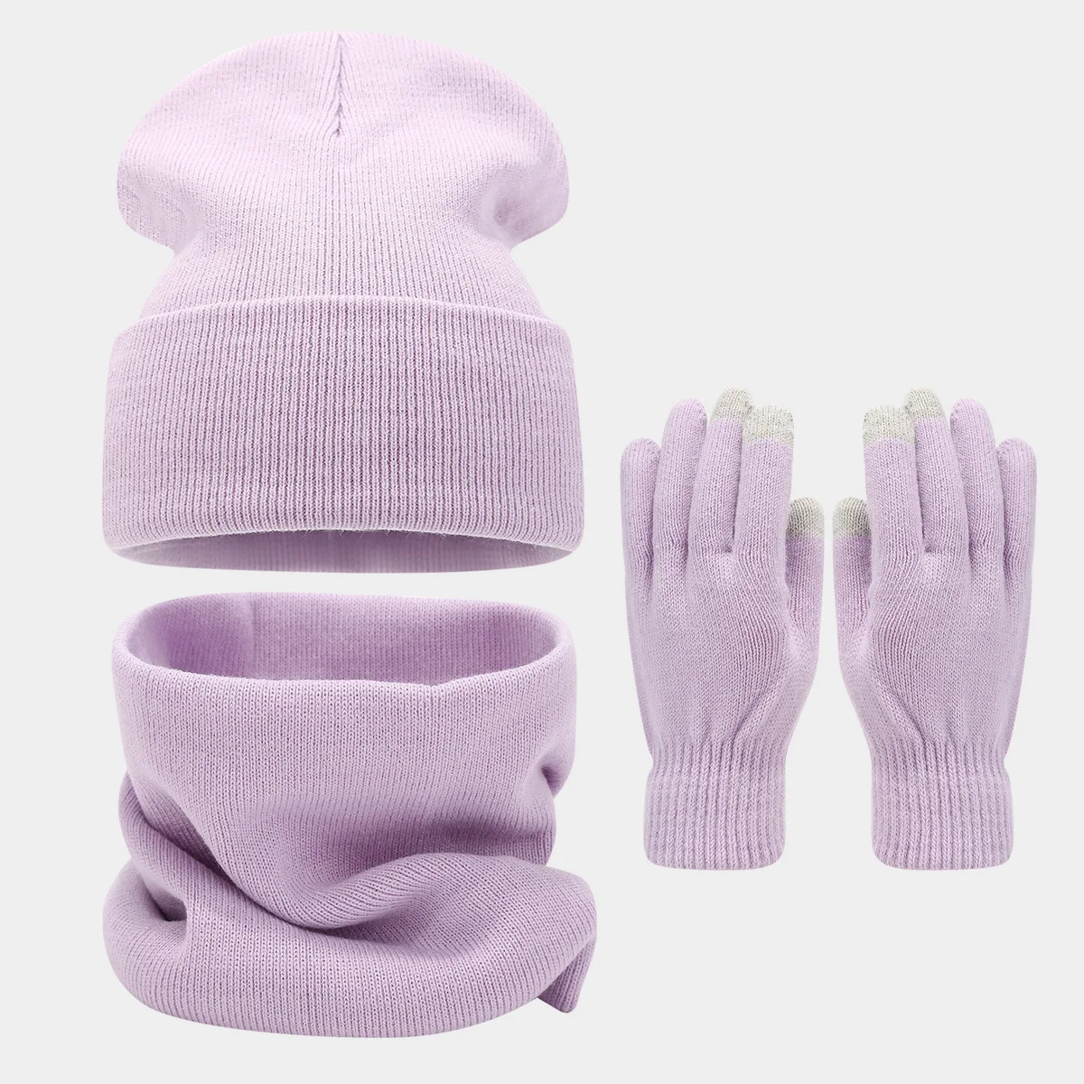 berretti in maglia guanti snood set 3 pezzi per donna uomo unisex tinta unita cappelli invernali set semplice classico nero bianco grigio rosso fucsia