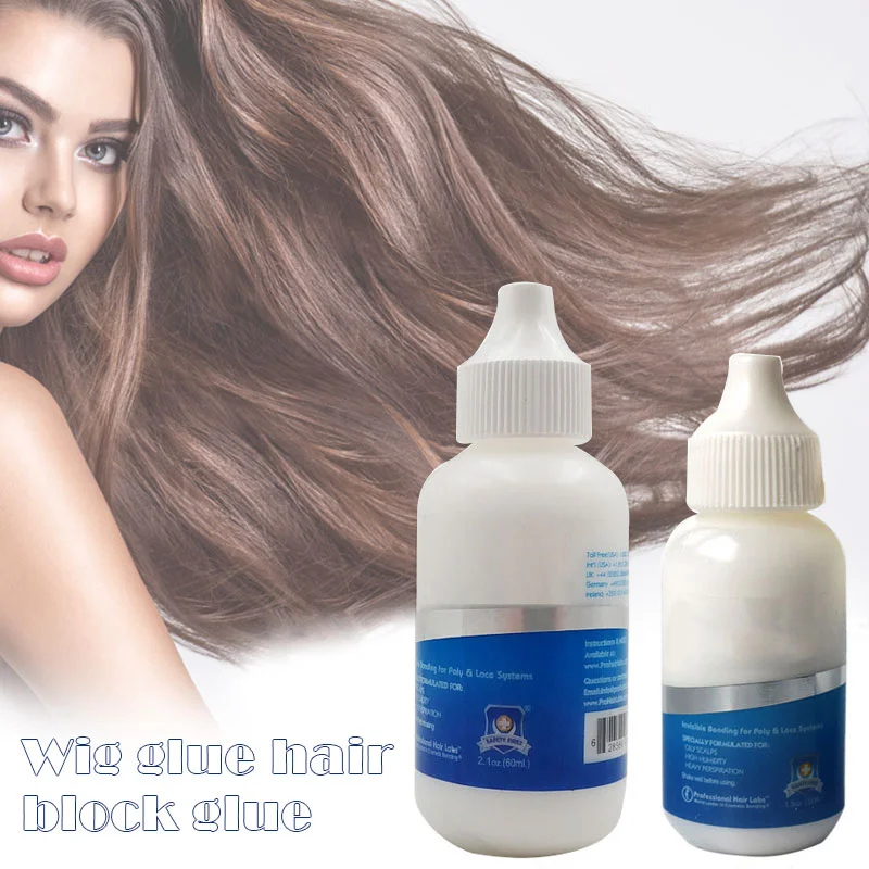 Cola para peruca adesivos à prova d'água Katelon cola invisível para extensão de cabelo + removedor para peruca 30ml