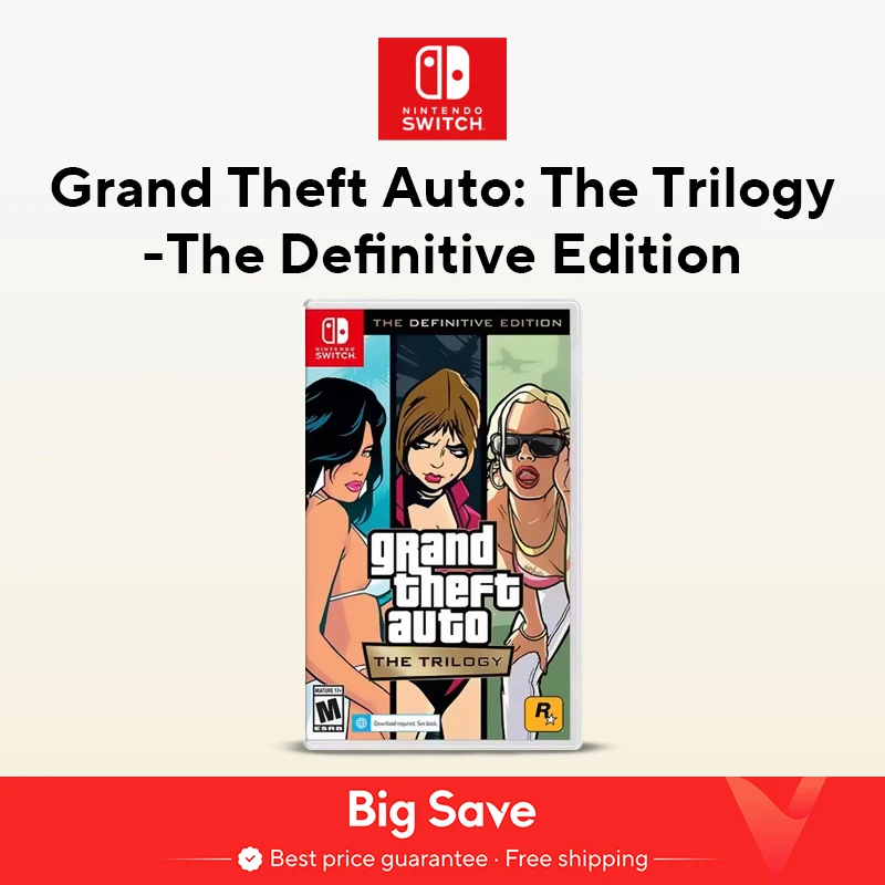 Grand Theft Auto die Trilogie Das endgültige Nintendo Switch-Spiel bietet die ursprüngliche physische Spielkarte für Switch oled Lite