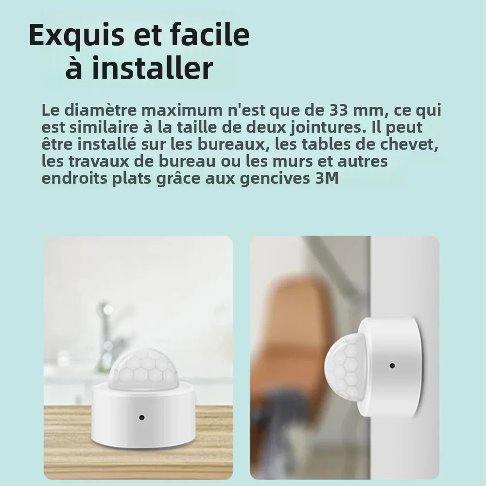 Haozee 2 en 1 Zigbee Mini détecteur de mouvement PIR + lumière Lux brillante capteur d'alarme antivol de sécurité infrarouge passif