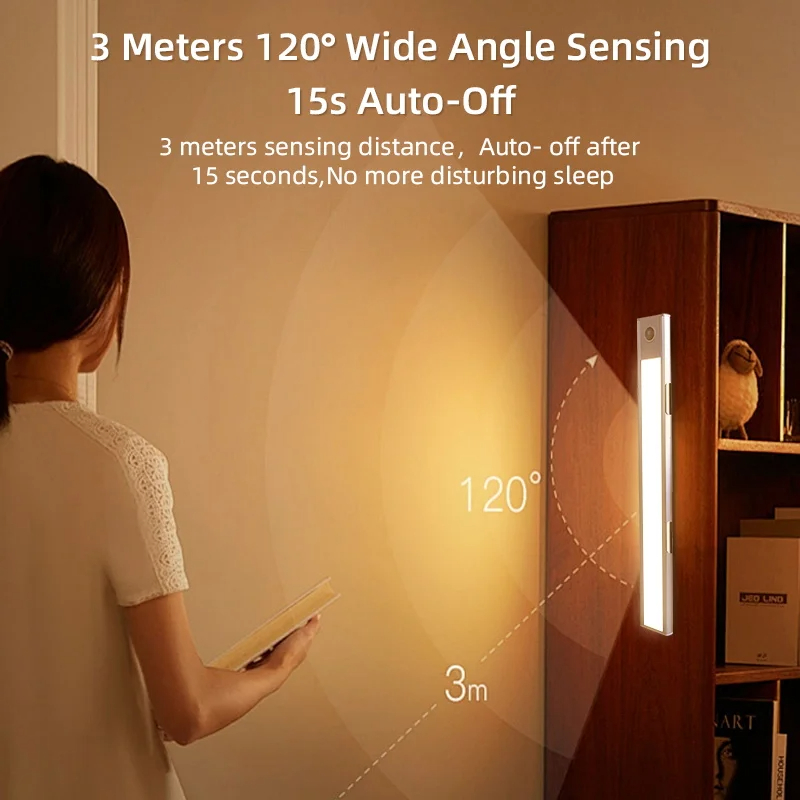 LED เซนเซอร์ตู้ไฟหรี่แสงได้ Night Light สําหรับห้องนั่งเล่นตู้เสื้อผ้าโคมไฟห้องครัวหลอด LED Wireless Motion Sensor โคมไฟกลางคืน