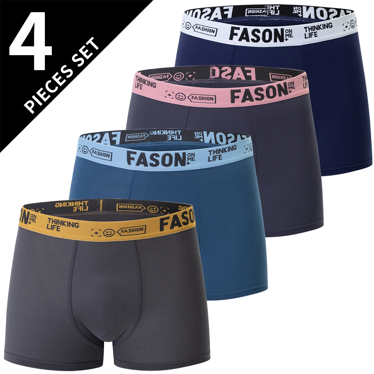 Confezione da 4/10 pantaloncini da ragazzo semplici e alla moda da uomo e da adolescente casual Joker pantaloncini in vita elastica multi-dimensione colore misto biancheria intima