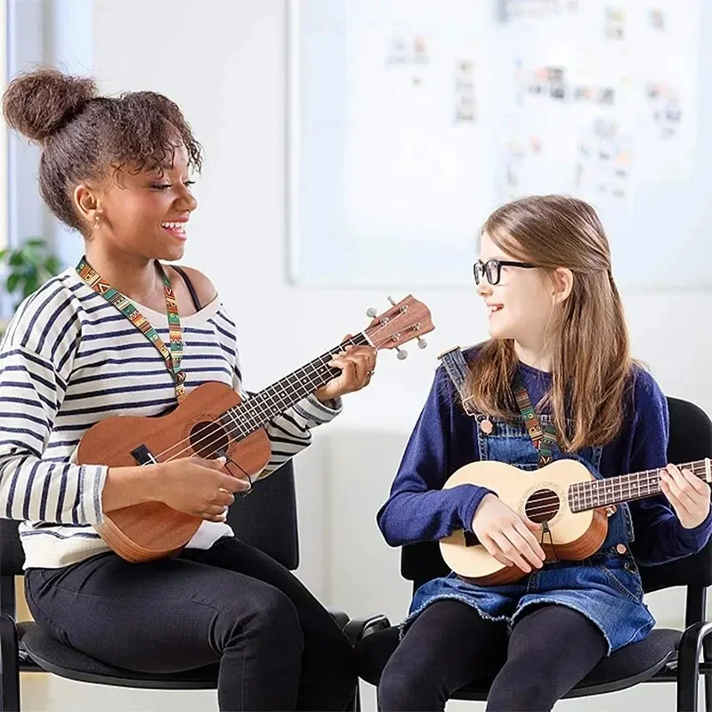 Miwayer Tracolla per ukulele in stile etnico Durevole regolabile Clip-on Cintura per chitarra Hawaii Accessori per chitarra per strumenti a imbracatura