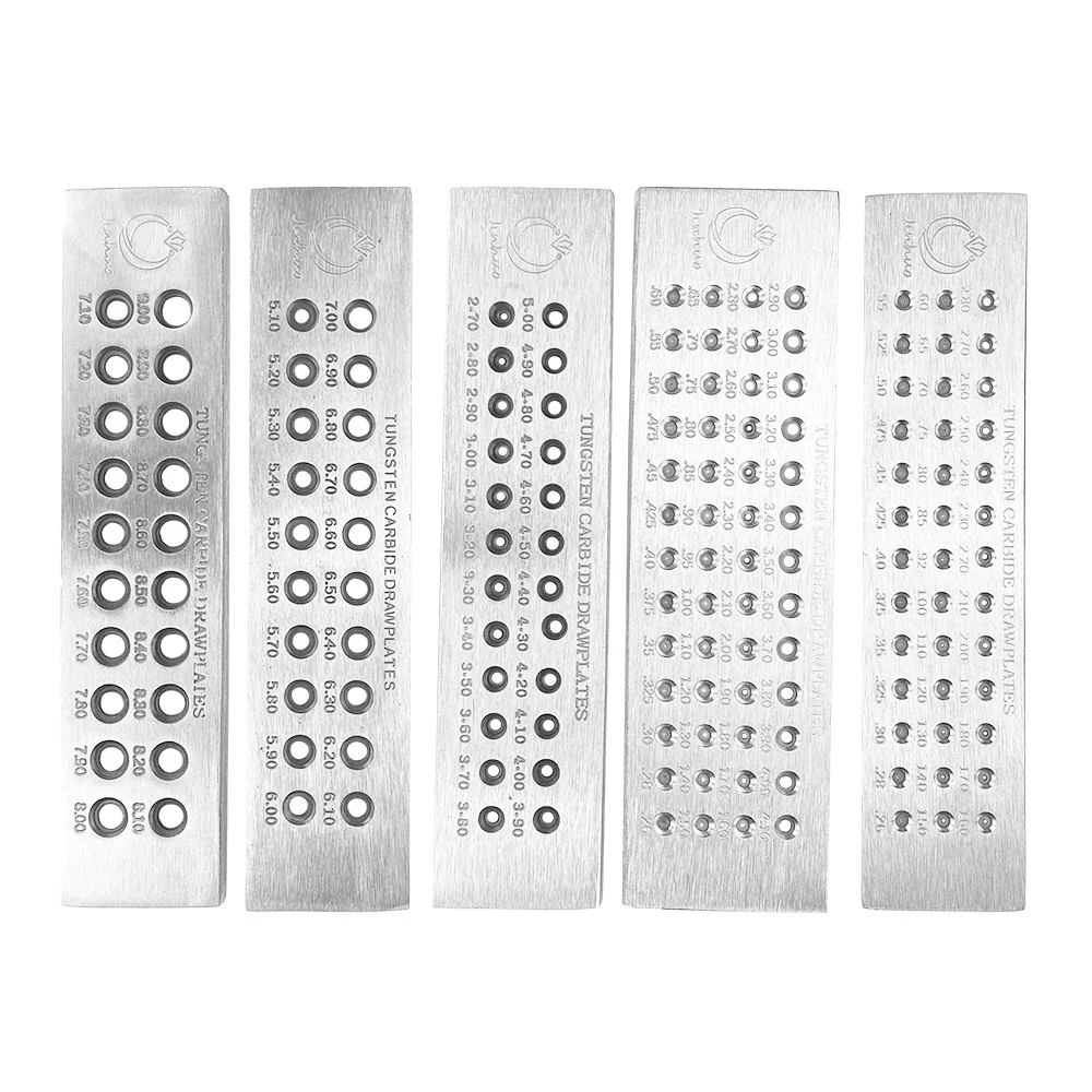 Multiple Shape Tungsten Carbide Wire Drawplates Round Square Triangle Gold and Silver Wire Drawing Plate Jewelry Making Tools