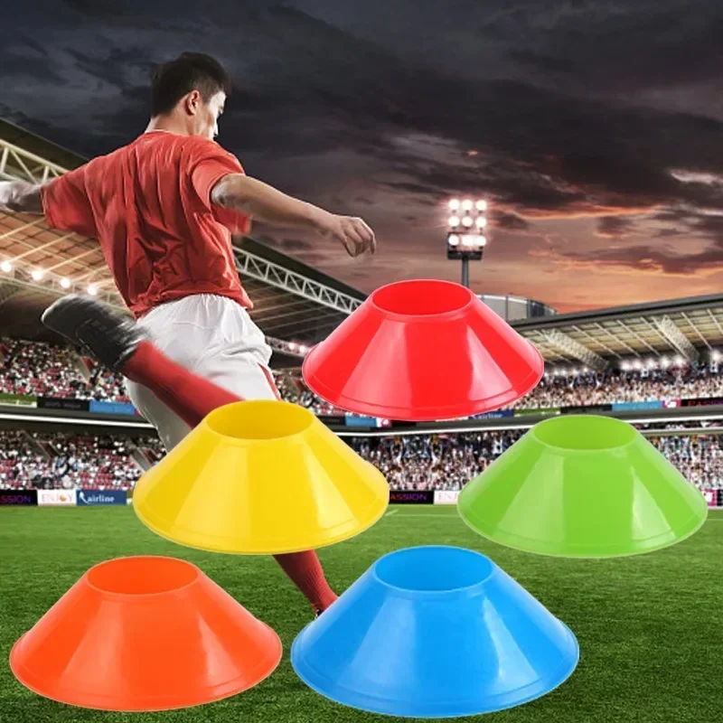 10 ชิ้นฟุตบอล Cones Disc ฟุตบอลการฝึกอบรมแผ่นกระเป๋าถือ Agility การออกกําลังกาย Field Markers กีฬาอุปกรณ์การฝึกอบรม