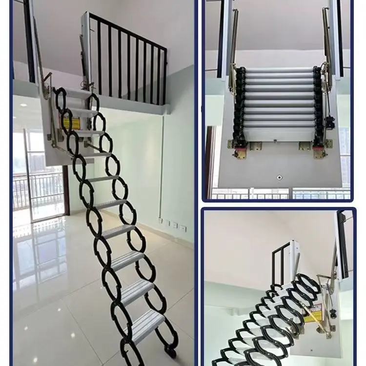 Home Retractable Staircase Side Mounted Telescopic Stairs Telescopic Staircase Side Mounted Hidden Attic Interior