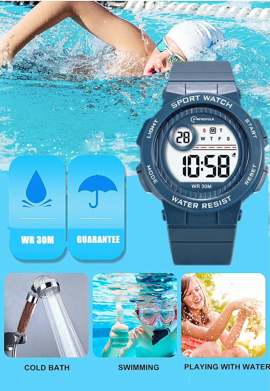Ohsen crianças esporte relógios 30m à prova dwaterproof água rosa silicone relógio de pulso eletrônico cronômetro crianças relógio digital para meninos meninas