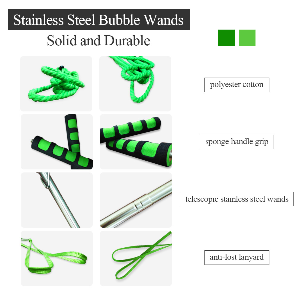 Outdoor  Activity Big Size Adjustable  Bubble Wand Set Long Huge Bubbles Kids Toys Children Rainbow World Bubble Swing  Foldable