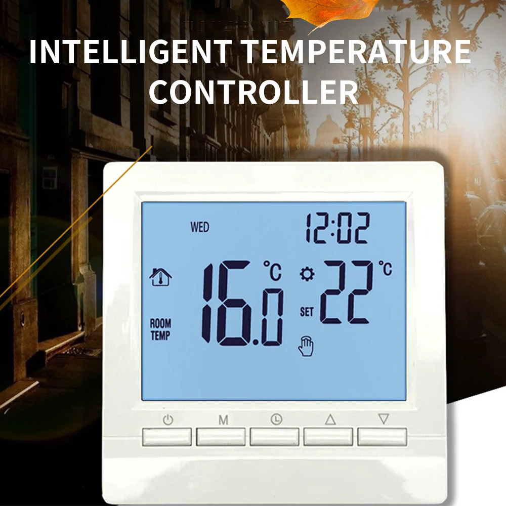 Termostato Digital para caldera de Gas, controlador de temperatura ambiente programable semanal, regulador de temperatura de calefacción, batería AA, manual