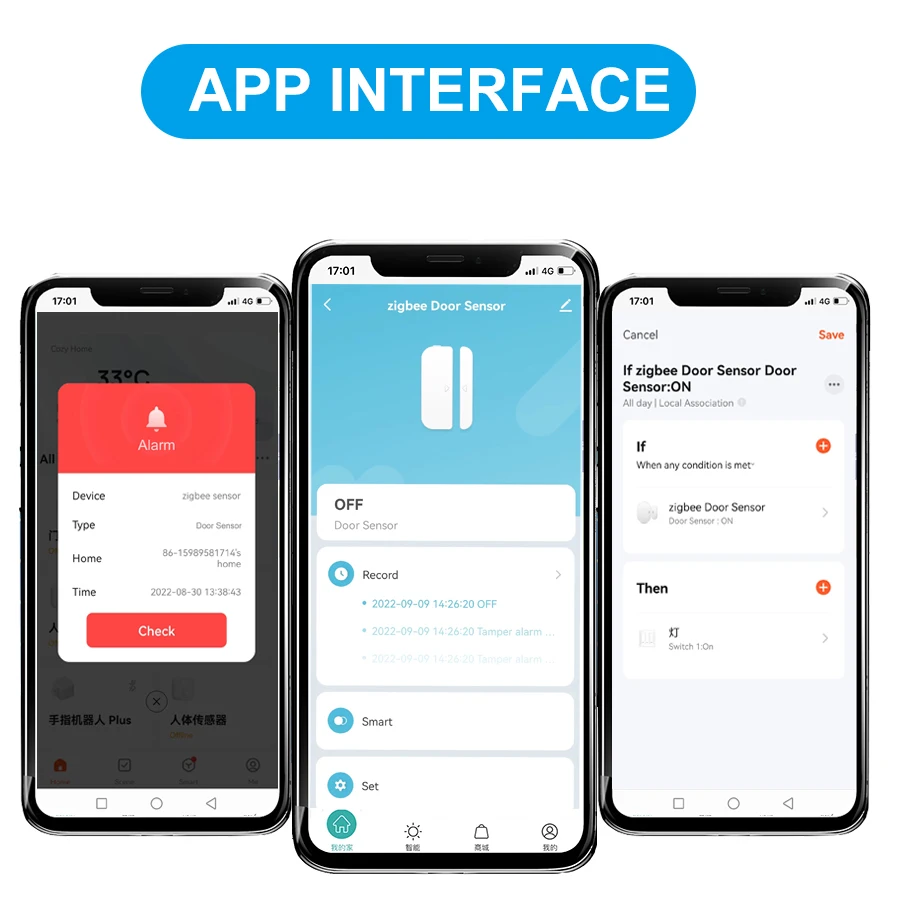Tuya WiFi/Zigbee Cửa Cảm Biến Cửa Sổ Nhà Để Xe Cảm Biến Tách Cửa Tương Thích Với Alexa Google Nhà Smar TLife Ứng Dụng Miễn Phí Customised LOGO