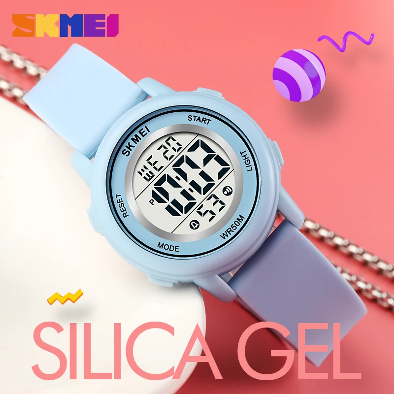 Skmei-子供用デジタル時計、防水、アラーム付き、LED、カラフル、男の子と女の子用、1721