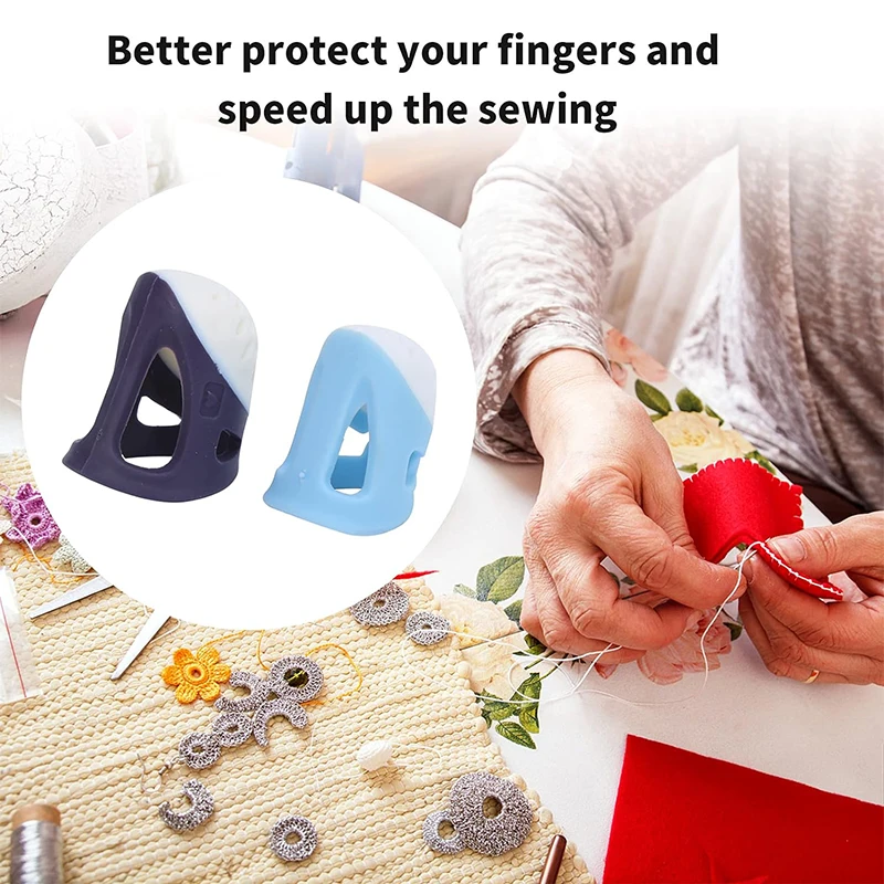 Silicone Thimbles Finger Tips Protector Anti-Slip Finger Covers Hand Cross-stitch Sewing DIY Tools Household Sewing Accessories