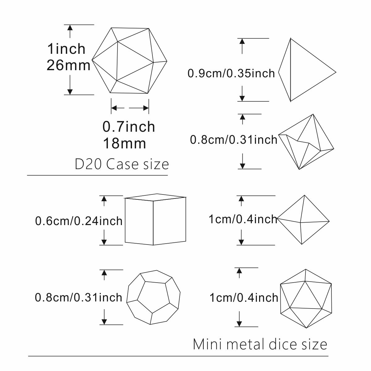 D20 メタル中空ボックス + 7 個のメタルダイスセット、ポータブルボードゲームダイスミニキット、ダークネスブラッドステインスタイルダイスペンダント