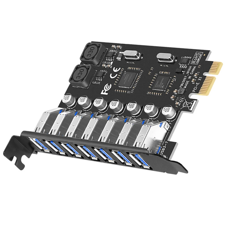 НОВАЯ 7-портовая карта расширения USB 3.0 PCI Express X1 PCI-E PCI E USB 3.0 Плата USB3 6 Гбит/с Адаптер Контроллер NEC Чип для настольного ПК