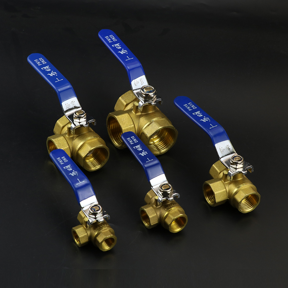 1/4 "3/8" 1/2 "3/4" 1 "bsp fêmea latão porta completa t-port l-port 3 vias adaptador de conector de válvula de esfera para água óleo ar gás