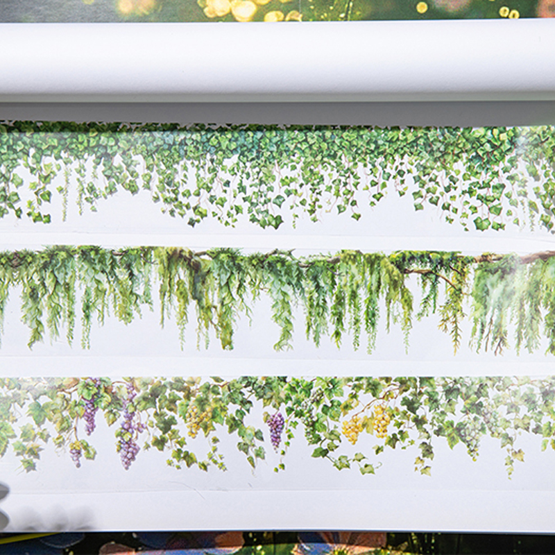 Mr. Paper, 200cm/roll, Vine, Flower, Branch and Leaf Theme Tape, Decorative Scrapbook, Photo Frame, Diary, Phone Case Stickers
