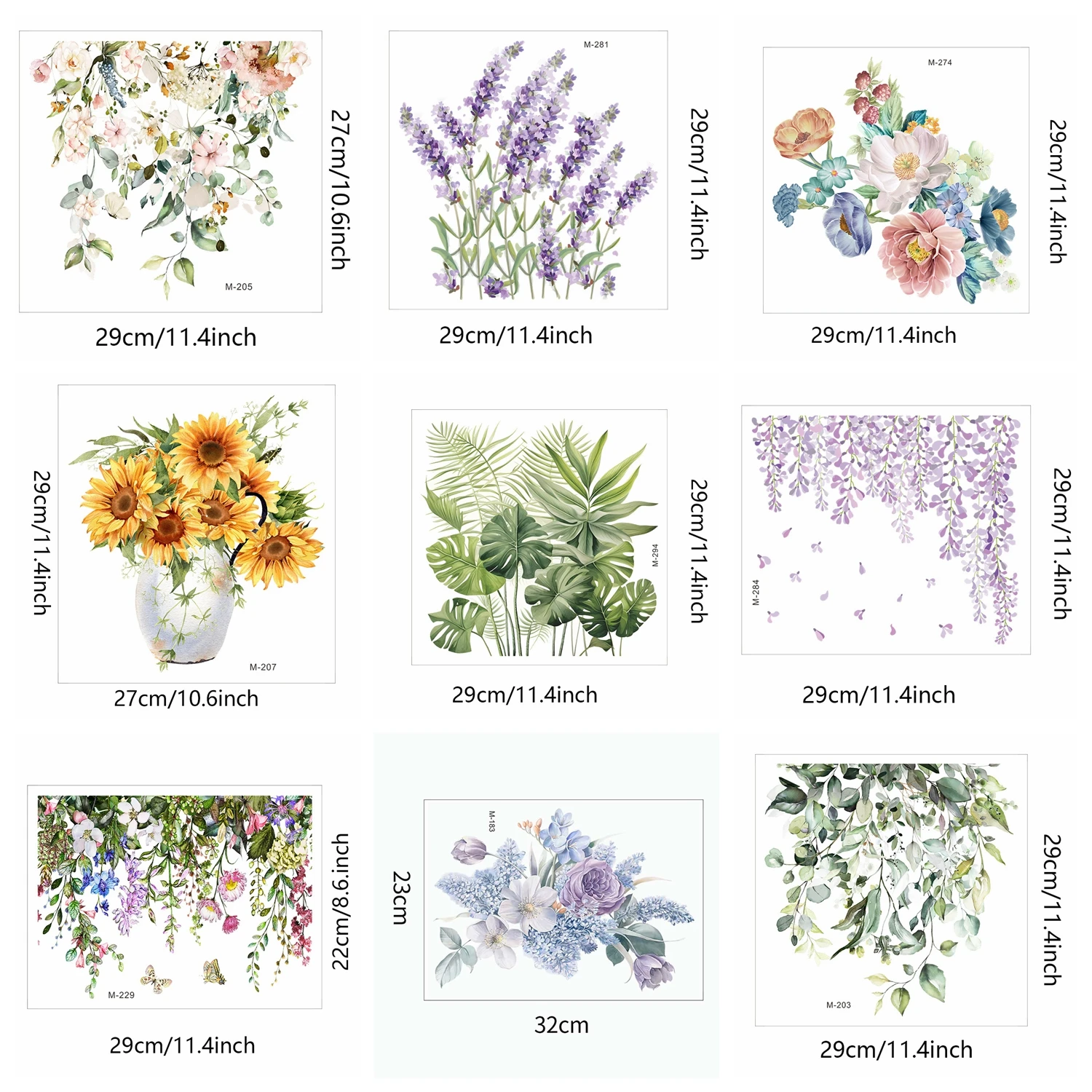 Pegatina de hojas de plantas verdes para baño, taburete de WC, pegatina de pared, Mural autoadhesivo, embellecer flores, calcomanías de decoración del hogar