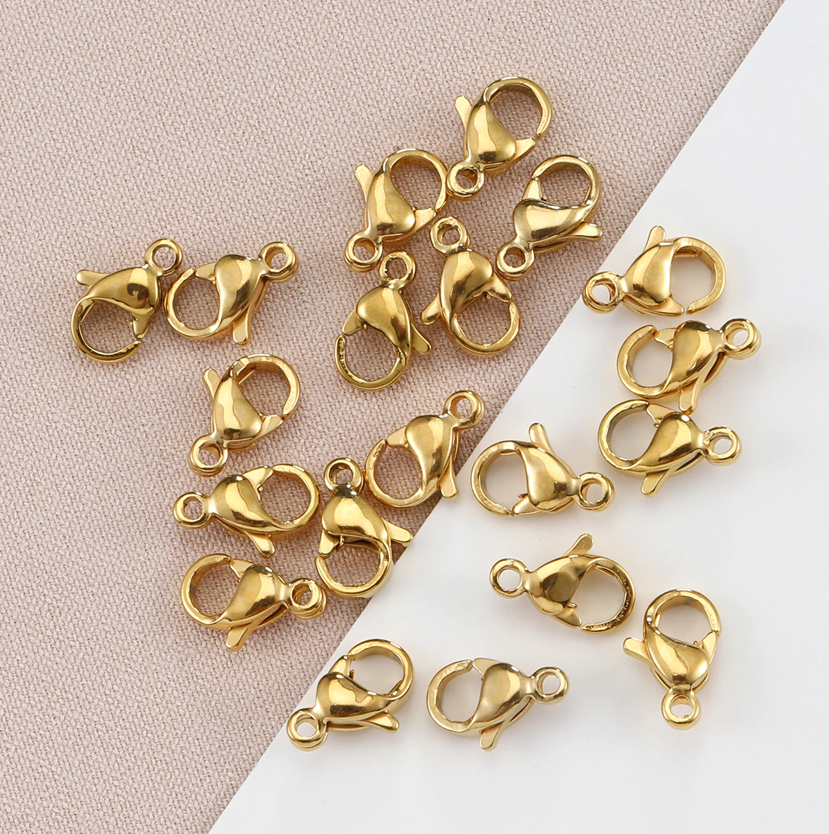 20 ชิ้น/ล็อต 9-15 มม.สแตนเลส Clasps กุ้งก้ามกรามสําหรับเครื่องประดับทําผลอุปกรณ์เสริม