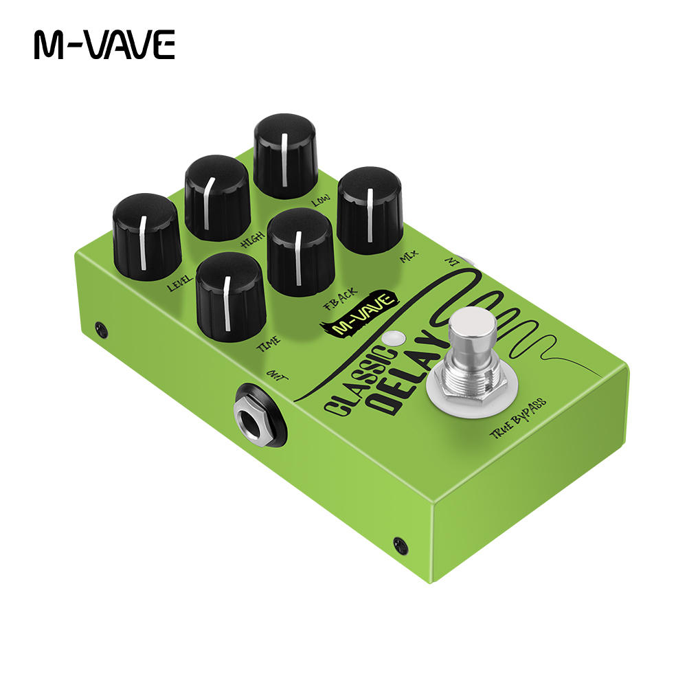 M-vave 클래식 지연 효과 페달, True Bypass 600ms 지연 시간 일렉트릭 기타 베이스용 기타 효과 페달