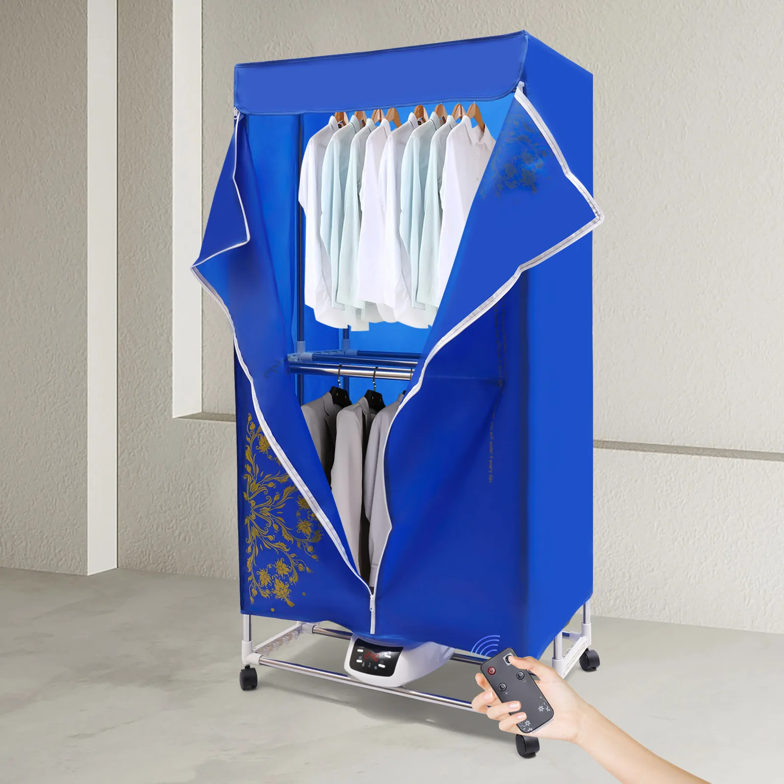 1200-1500W chauffage rapide 3 vitesses sèche-linge pliable 3200 tr/min sèche-linge télécommandé pliant 2 couches sèche-linge avec synchronisation