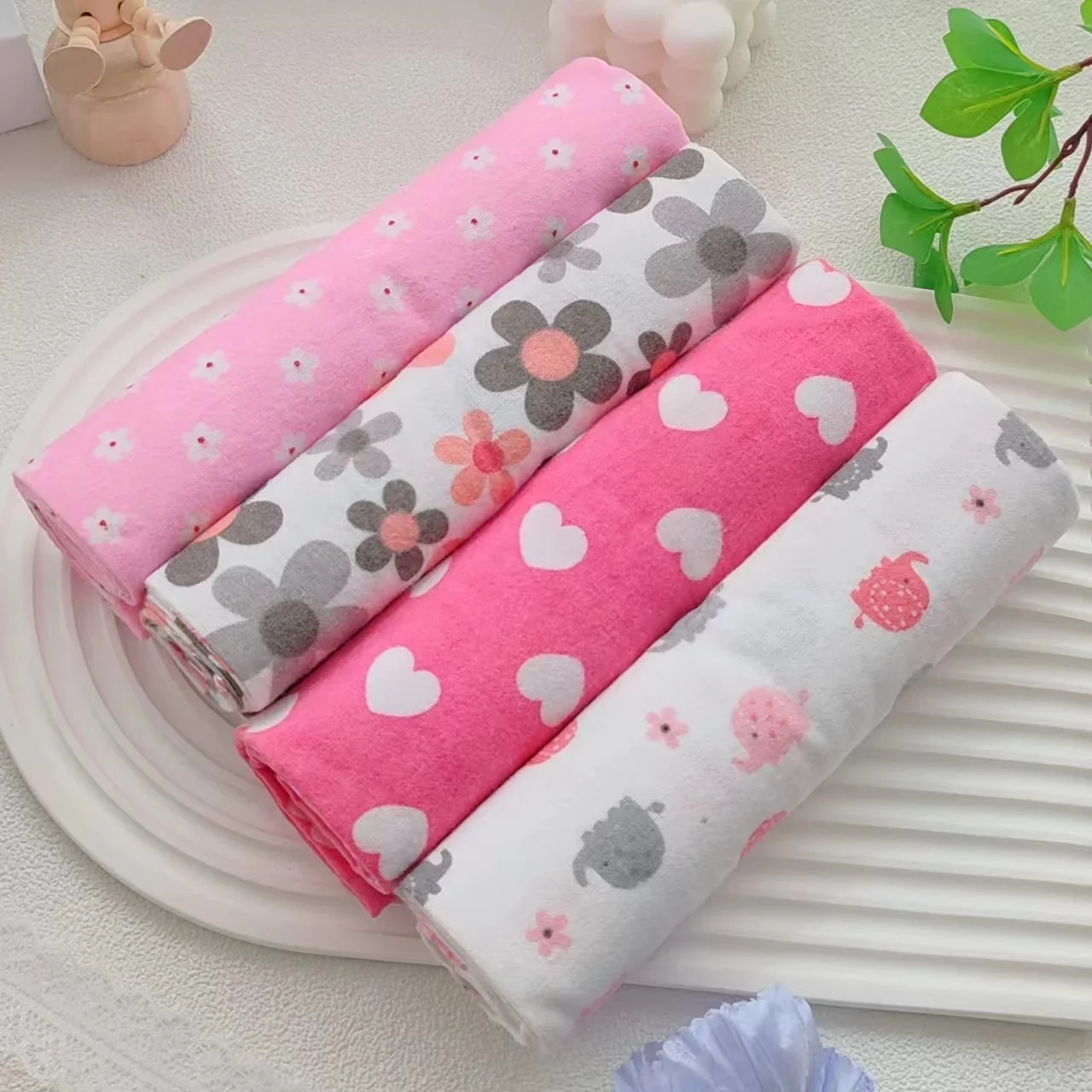 4 개/갑 100% 코 튼 수신 아기 담요 신생아 76x76cm 아기 Bedsheet Supersoft 플란넬 기저귀 새로 태어난 담요 Swaddle