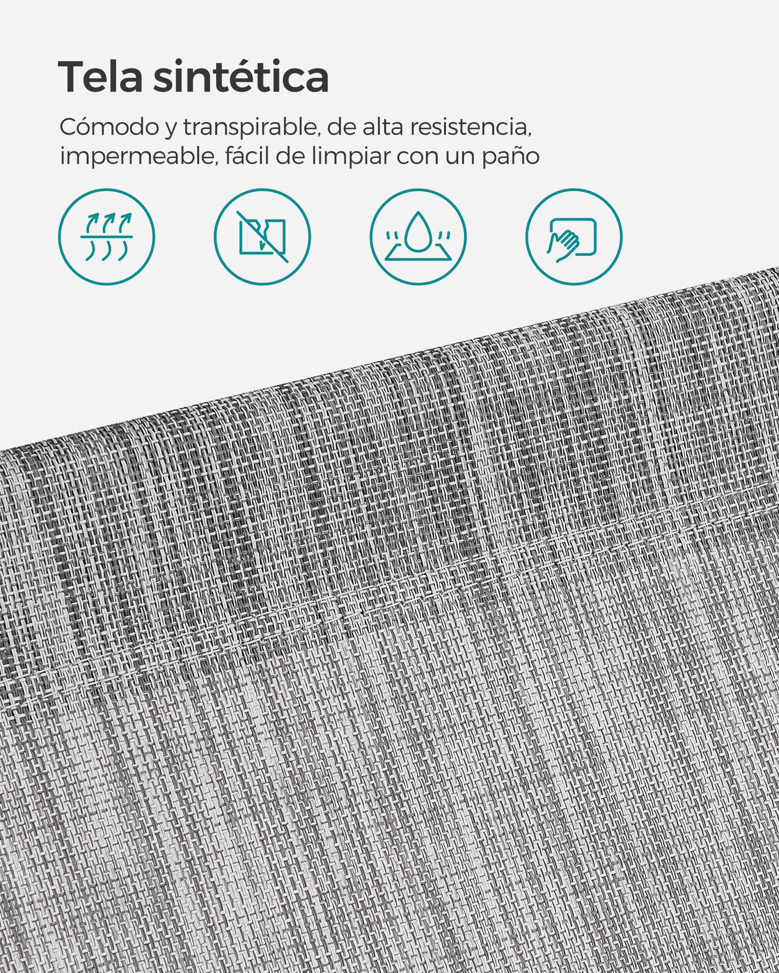 SONGMICS-tumbona plegable con respaldo ajustable, 193x53x29 cm, carga máxima de 150 kg, con sombrilla, reposacabezas