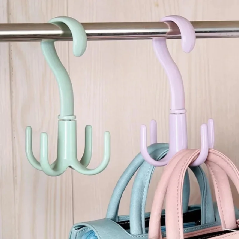 Four-Claw Hook Multi-Functional Multi-Purpose Movable Hook Rotatable Hanging Bag Hat Scarf Dormitory Storage Punch-Free