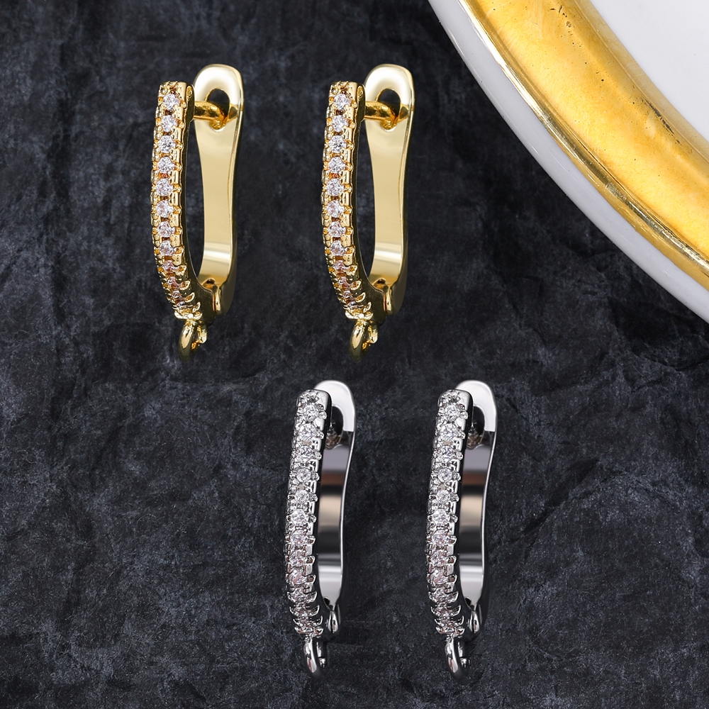 Juya Handmade 18K Real Gold Plated Earwire Fasteners Earring Hooks Accessories For DIY Women's Anti-Allergy Earrings Making