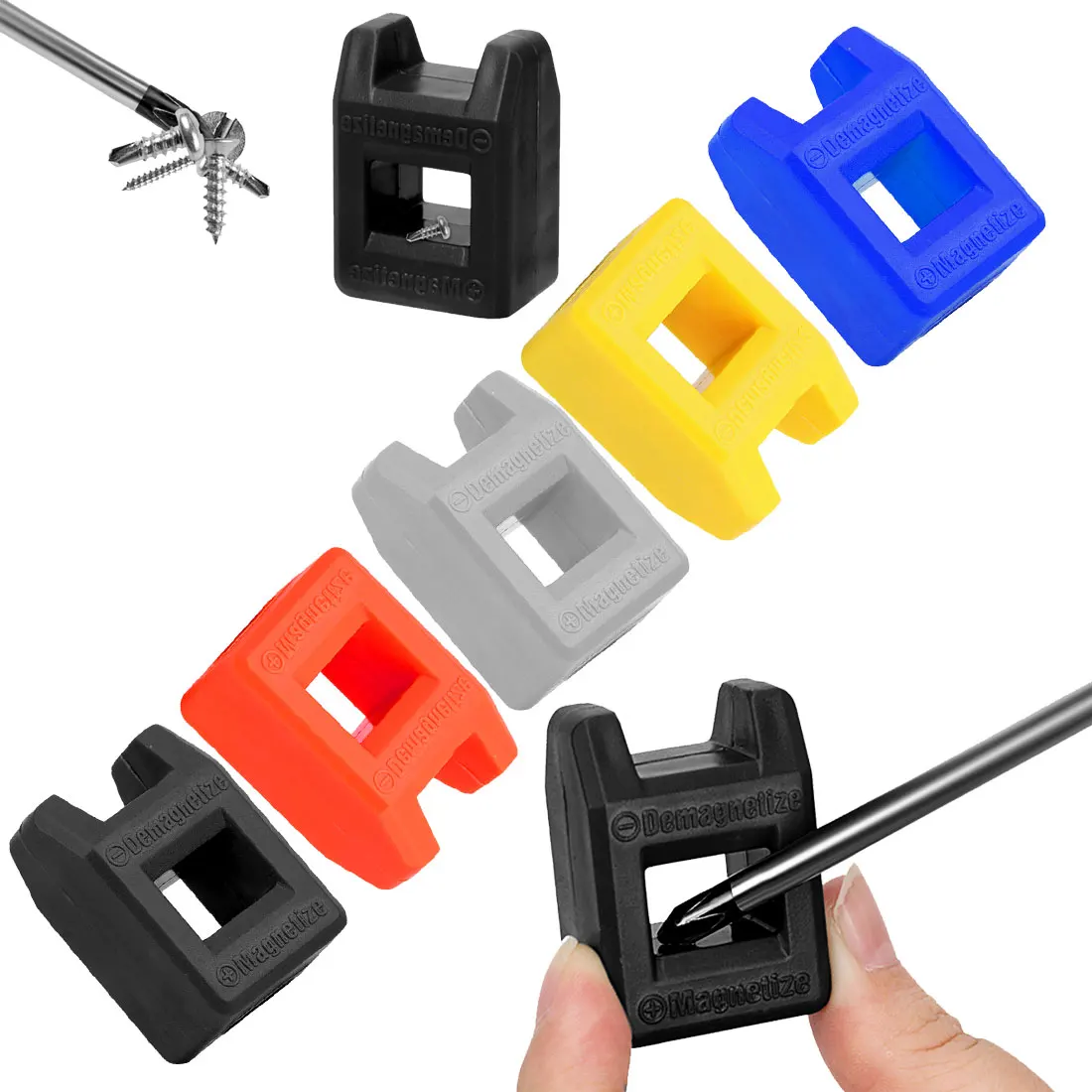 Herramienta desmagnetizadora magnetizadora Mini destornillador Herramientas manuales magnéticas Suministros de ferretería para el hogar Alta calidad 5 colores enviados al azar