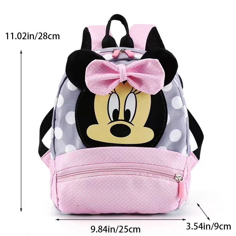 Disney nova mochila 2025 minnie mochila para crianças dos desenhos animados do jardim de infância kawaii rosa mochila como um presente para crianças