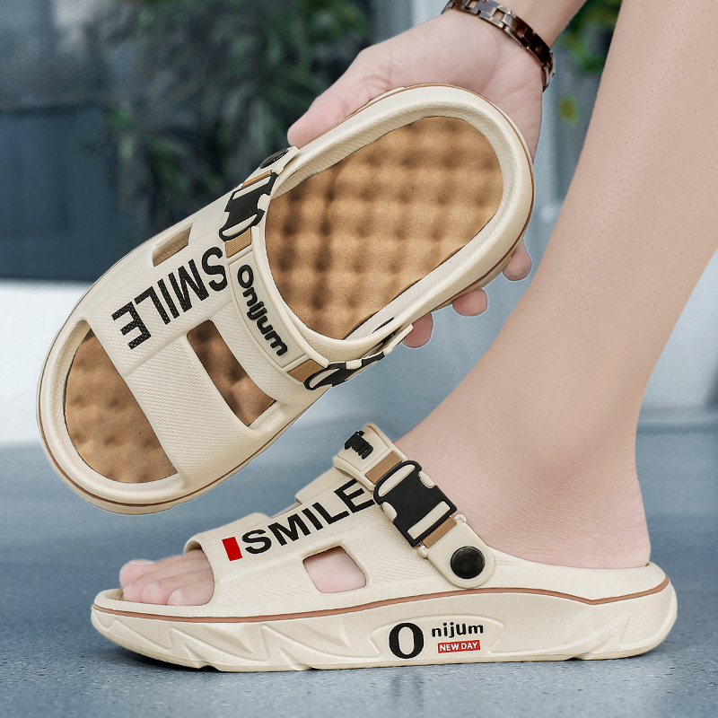 2025 nuevas zapatillas de masaje para hombres, sandalias para interiores y exteriores, zuecos deslizantes suaves y cómodos para la playa, zapatos casuales, Zapatillas de casa para hombres y mujeres
