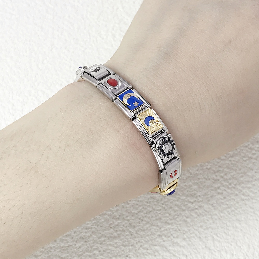 새로운 맞춤형 영어 단어 100% 아빠 나나 사랑 섹시한 이탈리아어 매력 링크 맞는 9mm 스테인레스 스틸 DIY 팔찌 쥬얼리 만들기