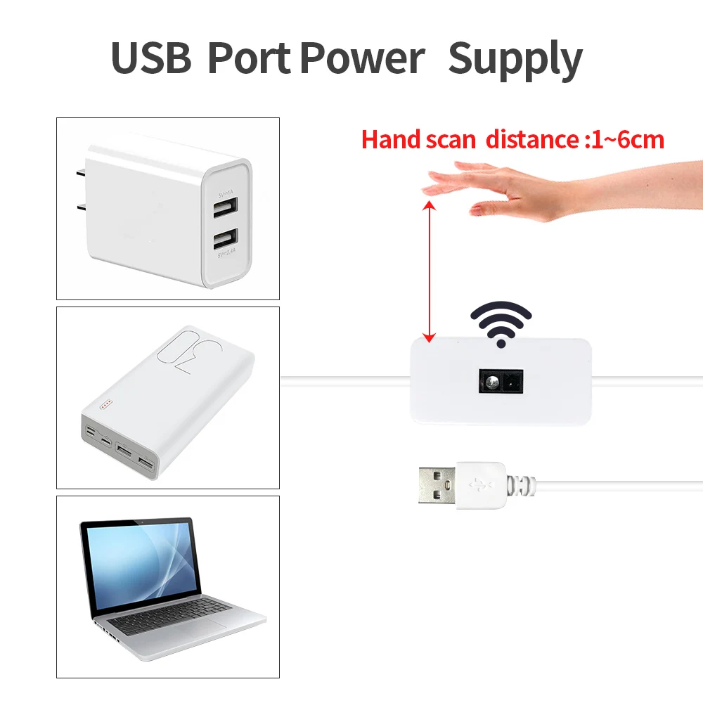 DC 5V USB Motion LED Backlight ทีวีห้องครัว LED Strip มือกวาด Waving ON OFF Sensor Light ไดโอดไฟเทปสองด้าน