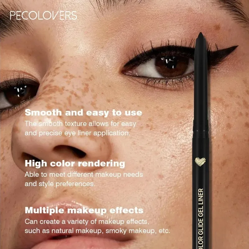Matte Zijderups Eyeliner Gel Pen Waterdichte Niet-Smudge Sneldrogende Eyeliner Zwartbruine Oogschaduw Pen Make-Up