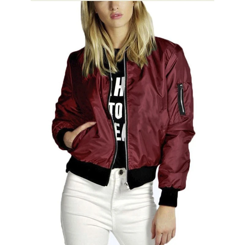 Outono novas jaquetas curtas para mulheres vintage high street o-pescoço bombardeiro jaqueta feminina moda zíper manga longa casaco mulher