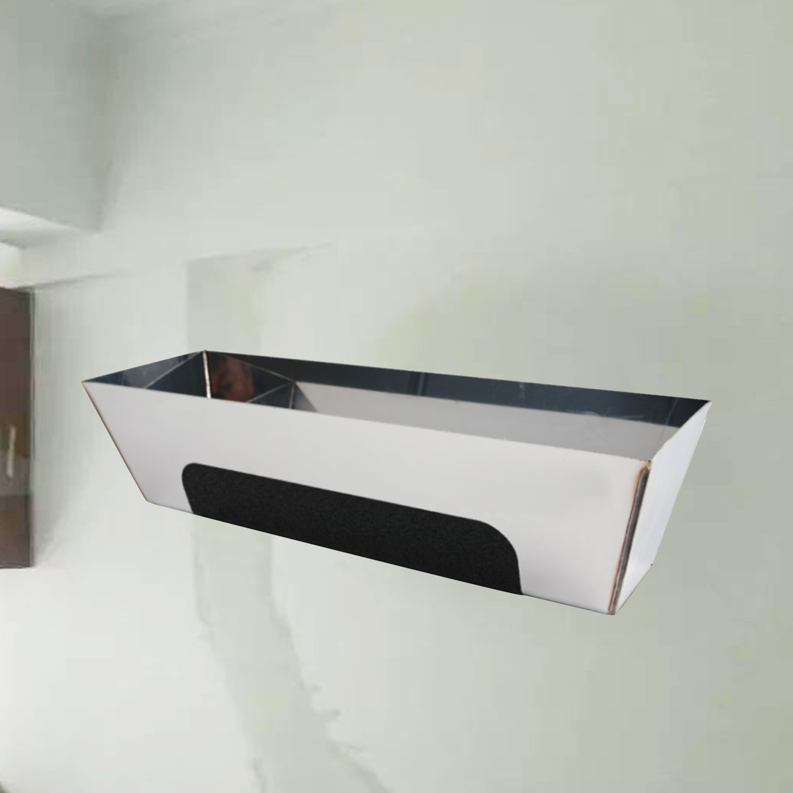 Panela de lama de aço inoxidável com almofada antiderrapante, barra de raspagem de gesso para drywall resistente para ferramentas de reboco diy