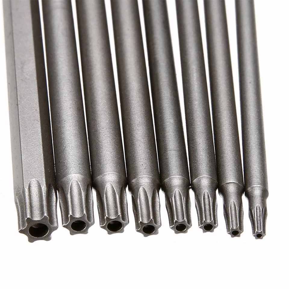 8PCS Torx Screwdriver Bit Set 1/4 Inch Hex Shank Magnetic Star Bits T8-T40 for Drill Wrench 150mm 200mm