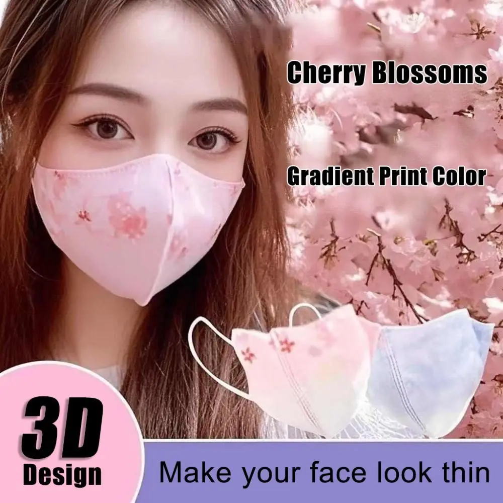 10 pièces adulte dégradé impression couleur masque facial femmes femme protection jetable visage couverture 3 couches Anti-poussière masque 3D conception masque